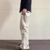 Calças Casuais Americanas Workwear para Homens e Mulheres, Temporada Primavera/Outono, Wear com Senso de Nível, Estilo Vibe, Caimento Limpo, Jeans Levemente Flare
