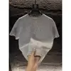 Camiseta de Verano con Estrás Estrellado Desgastado para Hombres y Mujeres, Manga Corta con Lentejuelas Estilo Americano, Versión Coreana, Top Elegante y de Alta Gama de Peso Pesado