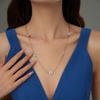 Collar Explosiones Amazon Accesorios Sentido Avanzado Femenino Flor Turquesa Collar de Zirconia Sin Alergia Collar de Flor