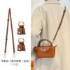Bolsa Mini Dumpling Longxiang Alça de Ombro de Couro de Vaca Transversal Ajustável Mini Alça de Bolsa Substituível Couro Genuíno