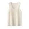 Suave y amigable con la piel, versátil, camisola de punto 100% cachemira pura para mujer, jersey sin mangas, cálido y cómodo