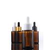 Frasco conta-gotas de borracha marrom para atacado matéria-prima frasco de emulsão 30ml frasco de vidro cosmético para óleo essencial frasco de amostra vazio
