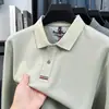Camisa polo de algodón puro transfronteriza, nueva colección de otoño para hombre, de longitud media, camiseta de manga larga business casual, top para hombre, adecuada como camiseta interior