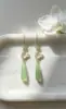 Nuevos pendientes de calcedonia con forma de gota de agua y mariposa estilo chino para mujer, pendientes vintage elegantes con borlas verdes, joyería Hanfu de alta gama