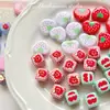 Año Nuevo Rojo Linda Manzana Amor Cuadrado Cuentas Hecho a Mano DIY Cadena para Teléfono Bolso Pulsera Colgante Accesorios de Joyería Material