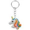 Colgante de Unicornio Lindo Dibujo Animado Caballo Pequeño Llavero de Bolsa Adorno Colgante PVC Goma Blanda Decoración de Llavero Colgante Pequeño