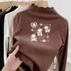 Camiseta de Manga Longa para Meninas Camada Base De Rong Roupas de Outono 2026 Estilo Outono/Inverno Roupas Quentes Infantis Roupa Íntima Top com Gola Babada