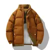 Chaqueta acolchada casual para hombre, dos piezas falsas, cuello alto, abrigo de algodón, diseño de bloques de color, forro de grafeno, transpirable, cómoda, no