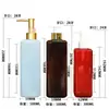 Yigao Packaging botella cuadrada personalizada de PET de 300-500 ml para loción, botella dispensadora para limpiador facial cosmético y de cuidado de la piel