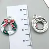 Set Mixto de 20 Esmalte Navideño Aleación K Blanca Accesorios para Joyería DIY: Amuletos para Pulsera de Papá Noel, Muñeco de Nieve, Campana, Reno