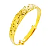 Pulseira Push-Pull com Padrão de Estrela Completa Banhada a Ouro Vietnamita para Mulheres, Cor Duradoura, Pulseira de Latão, Joias de Bracelete de Imitação Atacado
