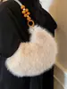 Yaozi 2026 bolso de felpa de moda para principios de otoño, bolso de hombro de gran capacidad, bolso de felpa para debajo del brazo, bolso con forma de dumpling