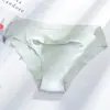 Nova calcinha de seda de gelo sem costura cintura feminina nua de seda de gelo confortável sem costura respirável de secagem rápida virilha de algodão atacado