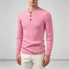 Suéter de punto trenzado con cuello henley para hombre transfronterizo, top de punto trenzado ajustado para otoño e invierno, camisa básica versátil y elegante para hombre
