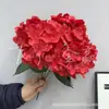 Flores Artificiales, Ramo de Hortensias de 5 Cabezas, Verano Interminable, 27 Piezas, Materiales Florales para Decoración de Bodas y Hogar, Flores de Cinco Cabezas