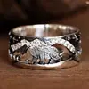 Huajie Europa y Estados Unidos transfronterizo más vendido joyería para hombres y mujeres oso lindo amantes estilo retro anillo ventas directas de fábrica
