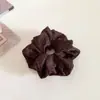 Goma para el pelo de seda a rayas color café, estilo coreano, simple y elegante, accesorio para el pelo de coleta baja de moda perezosa para el día a día