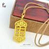 Colgante de abalorio de palabra de la suerte de cobre dorado de alto color, abalorio de abaco giratorio para joyería DIY, cadena de cuentas, collar para mujer