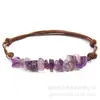 Pulsera tejida a mano con cuerda de cuero de cristal de fresa natural, estilo dulce de hada con cuentas, pulsera para mujer de primavera, moda transfronteriza