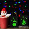 BD051 Natal luminoso fluorescente floco de neve alce decorativo bola festa mão presente bolsa de papel Kraft