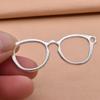 Accesorios de joyería de aleación DIY, gafas grandes de plata antigua, 53*19 mm, doble agujero, joyería retro, venta al por mayor