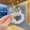 Acessório de Cabeça Coroa Infantil Cabeçalho de Princesa Nova Coreana Faixa de Cabelo com Pérolas Bola de Cabelo para Menininha Elástico de Cabelo