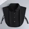 Cuello Falso para Mujer, Cuello de Camisa Profesional de Algodón Versátil, Cuello Puntiagudo Blanco para Viajes, Cuello Redondo, Cuello Falso para Oficina Bancaria y de Impuestos Otoño/Invierno