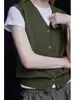 Cárdigan de punto con cuello en V color verde militar moment para mujer, nueva colección primavera/otoño 2026, moderno y elegante, con un ambiente relajado y chic