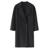 Abrigo de lana de longitud media de doble cara para otoño e invierno para mujer, nuevo abrigo de lana de alta gama ajustado, chaqueta blazer de lana para mujer