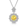 Collar de Girasol Cortado a Fuego Artificial de Piedras Preciosas de Colores Más Vendido en Tiktok con Colgante de Circonita Diamante de Alto Carbono, Dropshipping en Transmisiones en Vivo de Xiaohongshu
