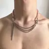 Collares transfronterizos de estilo punk de alta resistencia para hombres y mujeres, estilo gótico de subcultura, cadenas para la clavícula y collares de personalidad de nicho de moda