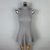 Ropa de Mujer de Comercio Exterior Dongdaemun Coreana, Elegante y Ceñida, Sexy y Femenina, Cuello Semi Alto, Ceñida a la Cintura, Favorecedora de la Figura, Tejido sin Mangas
