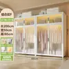 Guarda-Roupa Simples Quarto Casa Aluguel Montagem Metal Estrutura Totalmente Aço Novo Guarda-Roupa Armário de Armazenamento para Apartamento Pequeno