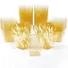 Taza Desechable de Plástico Transparente Dorada para Mousse y Pudín, Cuadrada para Postre con Cuchara, Estilo Lujo Ligero, 120ml 4oz