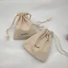 Bolsa Personalizada de Linho Natural Bolsa com Cordão Saco para Grãos de Café Sachê de Chá Bolsa de Embalagem Respirável Bolsa Criativa Portátil de Armazenamento