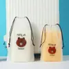 Bolsas de Cordón Pe Esmeriladas para Ropa y Zapatos, Bolsas de Empaque con Cordón a Prueba de Polvo, Bolsas de Empaque para Calcetines y Ropa Interior, Venta Directa del Fabricante