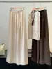 Pantalones Anchos de Algodón y Lino con Cordón Estilo Japonés para Mujer, Novedad Verano 2026, Tiro Alto, Caída Suelta, Adelgazantes, Ligeros, Versátiles, Casuales, Largos