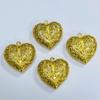 Accesorios de bricolaje, colgante de corazón hueco, colgante de amor, ropa, pendientes, collar, embrión de latón