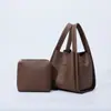 Conjunto de Bolsa de Balde Duas Peças com Padrão Lichia 2026 Nova Bolsa Feminina Simples Bolsa de Ombro Transversal Bolsa de Mão Bolsa de Cesta Tote