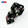 Gravata masculina estreita pequena de algodão estampada Moda europeia e americana casual para colarinho noivo padrinho fabricante personalidade 6cm