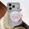 Funda con Soporte Magnético y Lazo de Puntos Grises para Apple 17 Pro Max, Compatible con Funda Dura de Película 16 Pro/15