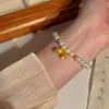 Pulsera de Perlas Irregulares Francesas Pulsera para Mujer Nicho Lujo Ligero Exquisita Moda Oro Media Pulsera Accesorios de Pulsera