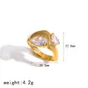Anillos de Acero Inoxidable Incrustados con Diamantes Estilo Ins Europeo y Americano, Anillos Apilables de Acero de Titanio con Circonita de Estrella de Cinco Puntas de Gama Alta de Nicho y Joyería