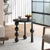 Mesa de Centro Redonda Pequena de Madeira Maciça Nórdica Simples Moderna para Apartamento Pequeno Canto de Casa Mesa de Chá Pequena Simples de Madeira Sala de Estar