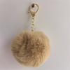 Colgante de bola de pelo sintético de conejo rex de imitación de 8 cm, llavero, accesorios para bolso de joyería DIY, colgante de bola de lana al por mayor