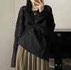 Tricô Vazado para Mulheres no Outono Novo Design Coreano Cor Xadrez Diamante Estilo Preguiçoso Tricô Base Protetor Solar Blusa