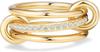 Anillo de Cobre Personalizado que No se Descolora, Anillo de Circonita de Diamante Completo Apilado de Cuatro Anillos Bicolor Más Vendido Transfronterizo de Amazon, en Stock