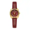 Relógio Gedi Fashion Tendência Pulseira de Couro Vermelho Âncora, Relógio Feminino Único de Quartzo Vermelho, Relógio de Pulso Simples Retrô