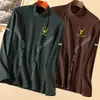 Camiseta térmica de meia-gola dupla face para homens, manga longa, roupa masculina da moda para estudantes universitários, roupa íntima de outono