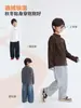Casa da Hai Ma Roupas Infantis 2026 Meninos Outono/Inverno Nova Camiseta de Manga Longa Elegante Gola Alta Meio Camada Base Roupas de Inverno Tendência Infantil